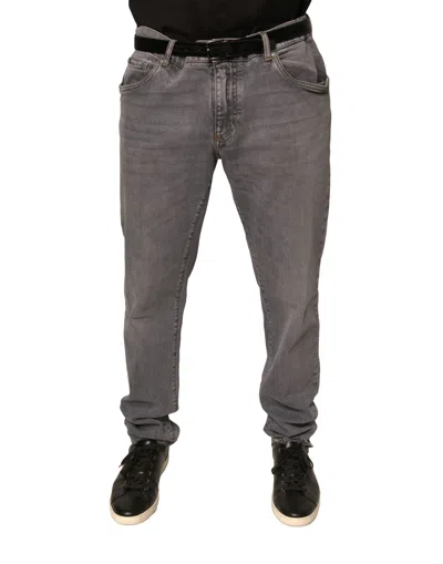 Pre-owned Dolce & Gabbana Gray Logo Cotton Stretch Skinny Denim Men's Jeans ()