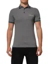 Dolce & Gabbana Gray Logo Embroidery Collared Polo T-shirt In Gray