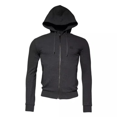 Dolce & Gabbana Gray Logo Full Zip Hooded Sweatshirt Sweater In Black