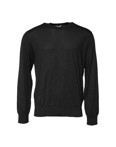 Pre-owned Dolce & Gabbana Gray Long Sleeve Crew Neck Pullover Men's Sweater ()
