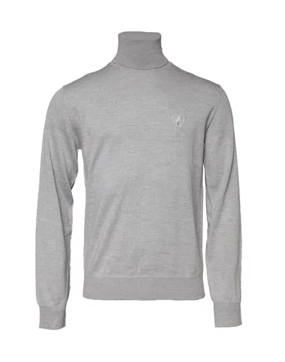 Pre-owned Dolce & Gabbana Gray Long Sleeve Turtleneck Pullover Men's Sweater ()