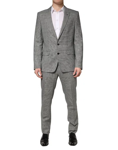 Dolce & Gabbana Martini Single Breasted Formal Two Piece Suit In Gray