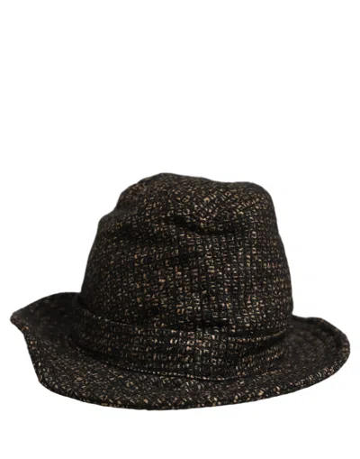 Dolce & Gabbana Gray Melange Blended Textured Tweed Capello Women's Hat