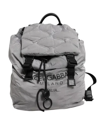 Pre-owned Dolce & Gabbana Gray Milano Print Drawstring Travel Backpack Men's Bag ()