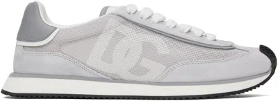 Dolce & Gabbana Man Grey Suede And Mesh Dg Aria Trainers