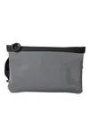 Dolce & Gabbana Gray Neoprene Logo Zip Waist Fanny Pack Belt Pouch Bag In Gray