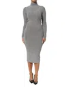 Dolce & Gabbana Gray Nylon Bodycon Sheath Long Sleeves Dress In Gray