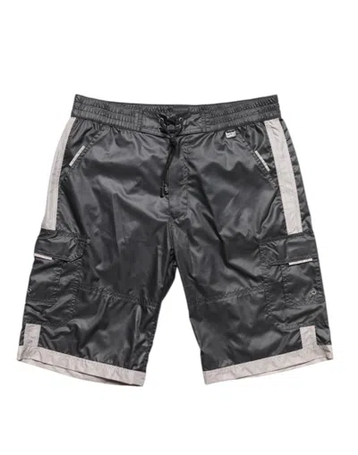 Dolce & Gabbana Gray Polyester Beachwear Swim Shorts Men's Swimwear