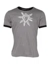 Dolce & Gabbana Gray Sacred Heart Cotton Crew Neck T-shirt In Gray