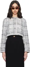 Dolce & Gabbana Gray Short Check Lurex Raschel Tweed Jacket In S8100 Quadri-check-t