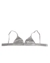 Dolce & Gabbana Gray Silk Satin Triangle Soft Cup Bra Underwear In Gray