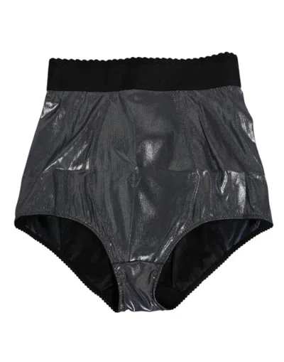 Dolce & Gabbana Gray Silk Stretch Slip Girdle Panty Underwear In Black