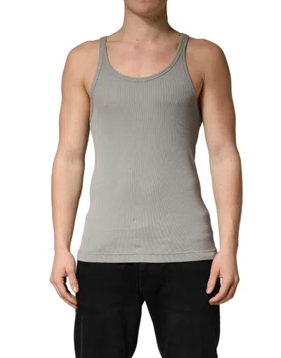 Pre-owned Dolce & Gabbana Gray Sleeveless Round Neck Tank Top Men's T-shirt ()