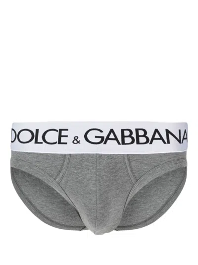 Dolce & Gabbana Gray Stretch Cotton Briefs