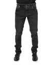 Dolce & Gabbana Black Cotton Stretch Skinny Men Denim Jeans In Black