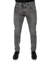 Dolce & Gabbana Gray Washed Cotton Skinny Denim Jeans In Gray
