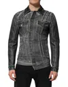 Dolce & Gabbana Gray Washed Cotton Stretch Denim Jacket In Black