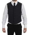 Dolce & Gabbana Gray Wool Blend Vest Gilet Men's Weste In Black
