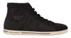 Dolce & Gabbana Gray Wool Cotton Casual High Top Sneakers In Black