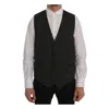 Dolce & Gabbana Elegant Gray Striped Vest Waistcoat In Black