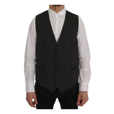 Dolce & Gabbana Gray Wool Men's Vest