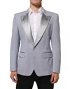 Dolce & Gabbana Gray Wool Sicilia 2 Buttons Men Suit Blazer In Gray
