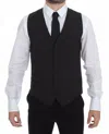 Dolce & Gabbana Gray Wool Stretch Dress Vest Jacket Men's Blazer In Black