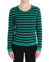 Dolce & Gabbana Green Black Silk Cashmere Sweater In Green