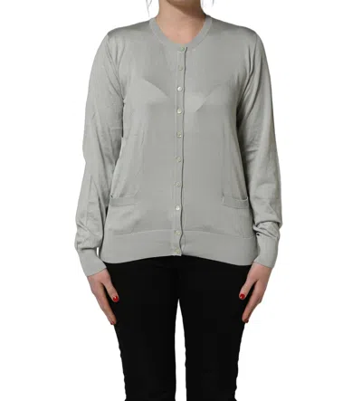 Dolce & Gabbana Green Buttondown Longsleeve Cardigan Sweater In Gray