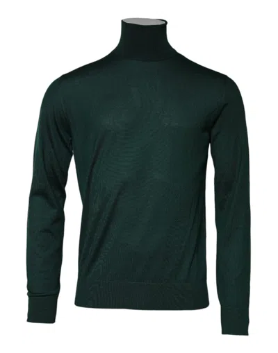 DOLCE & GABBANA GREEN CASHMERE KNITTED MEN PULLOVER SWEATER