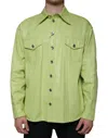 Dolce & Gabbana Green Cotton Collared Casual Button Down Shirt