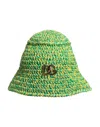 Dolce & Gabbana Green Cotton Crochet Dg Logo Bucket Women's Hat