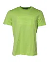 Dolce & Gabbana Green Embossed Logo Cotton Crew Neck T-shirt In Green