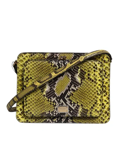 Dolce & Gabbana Green Exotic Leather Dg Plaque Crossbody Clutch Women's Bag