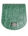 Dolce & Gabbana Exquisite Exotic Skin Coin Case Wallet In Green