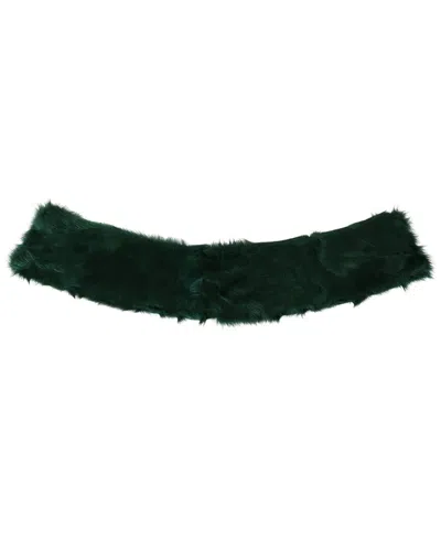 Dolce & Gabbana Green Fur Neck Collar Wrap Lambski