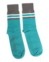 Dolce & Gabbana Green Gray Stretch Dg Logo Mid Calf Socks In Green