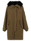 Dolce & Gabbana Green Hooded Parka Coat In Brown