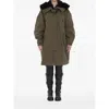 Dolce & Gabbana Padded Coat With Faux Fur Trim In Green