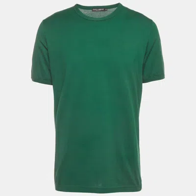Pre-owned Dolce & Gabbana Green Jersey Crewneck T-shirt Xxl