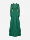 Dolce & Gabbana Silk-blend Lace And Pleated Chiffon Gown