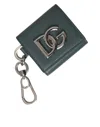 Dolce & Gabbana Green Leather Dg Logo Keyring Coin Purse Keyring Wallet