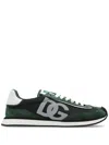 Dolce & Gabbana Multicolor Suede And Mesh Dg Aria Sneakers In Green