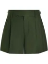 Dolce & Gabbana Linen Fabric Shorts With Double Darts In Green