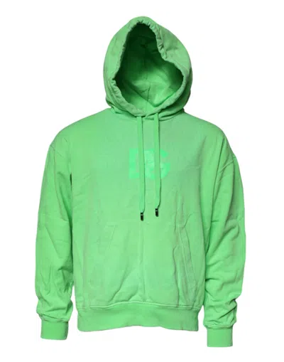 Pre-owned Dolce & Gabbana Green Logo Hooded Pullover Sweatshirt Men's Sweater ()