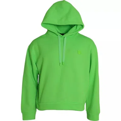 Pre-owned Dolce & Gabbana Green Logo Hooded Pullover Sweatshirt Men's Sweater ()