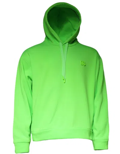 Pre-owned Dolce & Gabbana Green Logo Hooded Pullover Sweatshirt Men's Sweater ()