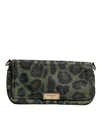 Dolce & Gabbana Green Nylon Leopard Print Shell Messenger Crossbody Men's Bag
