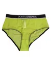 Dolce & Gabbana Green Nylon Logo Waistband Brief Panty Underwear In Green