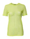 Dolce & Gabbana Green Nylon See Through Women Short Sleeves Top In Yellow